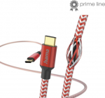 HAMA CHARGING CABLE/DATA &ldquo;REFLECTED&ldquo;, USB Type-C - USB Type-C 1.5m, RED