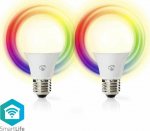 Nedis SmartLife - LED-smart lamp, E27, shades of white + RGB, Wi-Fi, 806 lm, 2-pack