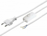 Wentronic Goobay Euro power cord with open ends and on/off switch 1.5m white 51349