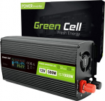 VOLTAGE CONVERTER Green Cell PowerInverter LCD 12V / 230V 500W/1000W Pure sine wave