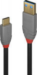 Lindy 3m USB 3.2 Type A to C Cable, 10Gbps, 5A, PD, Anthra Line
