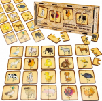 PuzzleOK Wooden Puzzle Pets Connecting Halves Set Puzzle