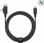 Kabel USB Native Union USB-C - USB-C + Lightning 2.4 m Czarny (BELT-PROCCL-COS-NP)