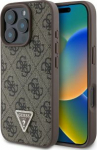 Guess Leather 4G Triangle Strass Back Case for Apple iPhone 16 Pro Max