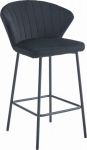 Leobert GATT stool - black velvet / black legs x 4