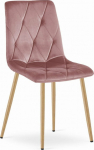 Leobert Krzesło LIBRA - pink velvet / wood color legs x 1