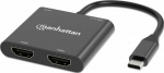 MANHATTAN USB-C PD dual HDMI monitor adapter 4K 60Hz
