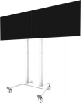 Neomounts Floor stand | ADM-875WH2 Dual screen adapter | Adjustable Height | 42-65 " | Maximum weight (capacity) 40 kg | White