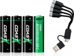 1x4 Coast Zithion-X Mignon AA Battery, USB-C Charging Port