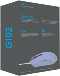 Log Juhtmega Hiir Logitech G102 LightSync, lilla