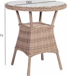 Table TOSCANA D65xH73cm, beige