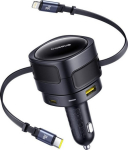 Baseus Enjoyment Max 90W 2x USB-C + kabel USB-C i Lightning &ndash; czarna - 90W car charger