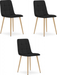 Leobert KARA black velvet living room chair for kitchen dining room x3