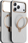 TORRAS QPro Leather - etui do iPhone 17 Pro compatible z MagSafe (pearl gray)