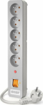 Power Strip Acar X5 Surge 5 sockets 1.5 m szara (W0185)