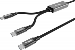 Equip Kabel USB-C4.0->C Y-Kabel PD140W St/St 1.50m schwarz