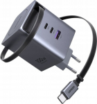 Zasilacz do laptopa Ugreen X616 GaN Charger 100W Ladeger�t Netzteil 2x USB-C 1x USB-A 1x ausziehbares USB-C-Kabel 75cm (65828)