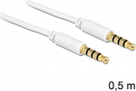 DELOCK Klinkekabel 3.5mm -> 3.5mm St/St 0.50m 4Pin wei&szlig;