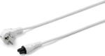 MicroConnect Power Cord CEE 7/7 - C5 1.8m, Angled Schuko to C5, White