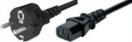 Tecline Power cord, Schukostecker straight on cold box, schwarz, 1.8 m Power cord for Germany, France, Belgium... (808011)