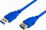 MediaRange Verl&auml;ngerungskabel USB 3.0 A->A St/Bu 3m blue
