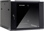 NETRACK 019-090-66-022 Netrack wall/hanging cabinet 19.9U/600 mm,glass door,black,remov. side pan