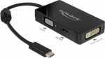 DELOCK Adapter USB-C > VGA/HDMI/DVI St/Bu schwarz