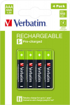 Verbatim RECHARGEABLE BATTERY AAA 4, PACK / HR03 49514, Single-use