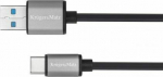 Kabel USB Kruger&Matz USB-A - USB-C 1 m Czarny (KM1244)