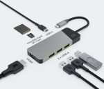 Green Cell Hub adapter USB-C Connect 3xUSB 3.1 HDMI 4K 60Hz USB-C PD 85W