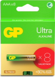 GP Batteries GP Ultra Alkaline Battery, Size AAA, 24AU/LR03, 1.5V (8-pack)