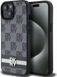 DKNY DKNY DKHCP15MPCPTSSK iPhone 15 Plus / 14 Plus 6.7'' czarny/black hardcase Leather Checkered Mono Pattern & Printed Stripes