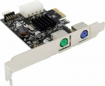 InLine&reg; Cut sheet card, 2x PS/2, PCIe (PCI-Express)