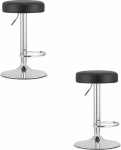 Leobert ROJST stool - black PU leather / chrome base x 2