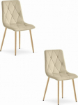 Leobert Krzesło LIBRA - light beige velvet / wood color legs x 2