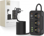 Tech-Protect Power Strip 3 jack 2 m czarna (5906302310555)