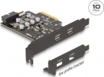 Delock USB-Adapter - PCIe 3.0 x4 Low-Profile - USB-C x 1 + USB x 1 + USB 3.0 (intern)