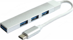 RoGer USB-C HUB 3xUSB2.0 / 1xUSB3.0 5Gbps / silver