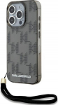Karl Lagerfeld KLHCP15LHKDPNSK Hardcase IML Mono KL Pattern & Cord for iPhone 15 Pro 6.1" / black