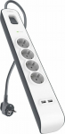 Belkin Surge protection power strip 525J, 4 Schuko socket, 2x USB-A, 2m