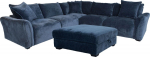 Corner sofa and ottoman DIVI dark blue