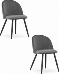 Leobert BELLO chair - velvet dark gray / black legs x 2