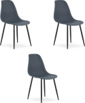 Leobert Krzesło WAT dark slate / black legs x 3