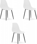 LEOBERT Scandinavian white chair WAT black legs 3 szt. do kitchen office Loft