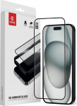 Crong 3D Armour Glass - tempered glass 9H Full Glue do iPhone 16 / iPhone 15 + installation frame