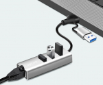 LogiLink LogiLink USB 3.2 Gen 1 Hub &ndash; 3 x USB-A &ndash; 1 x RJ45 &ndash; Silver