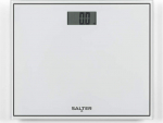 Salter 9207 WHCFEU12 Compact Glass Electronic Bathroom Scale, White