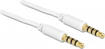DELOCK Klinkekabel 3.5mm -> 3.5mm St/St 2.00m 4Pin wei&szlig;