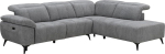 Corner sofa HAMID RC, electric recliner, grey
