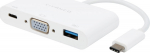 Vivanco adapter USB-C - VGA 3in1, valge (34294)